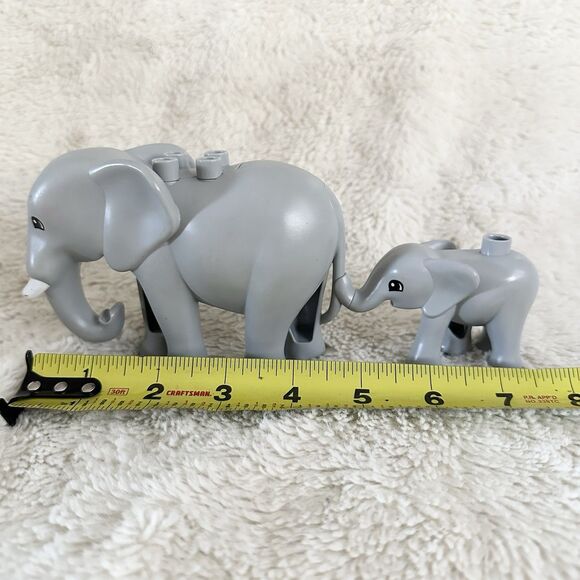 Lego Duplo Mom And Baby Grey Elephant Figures Zoo Animal Building Toy - Picture 6 of 6